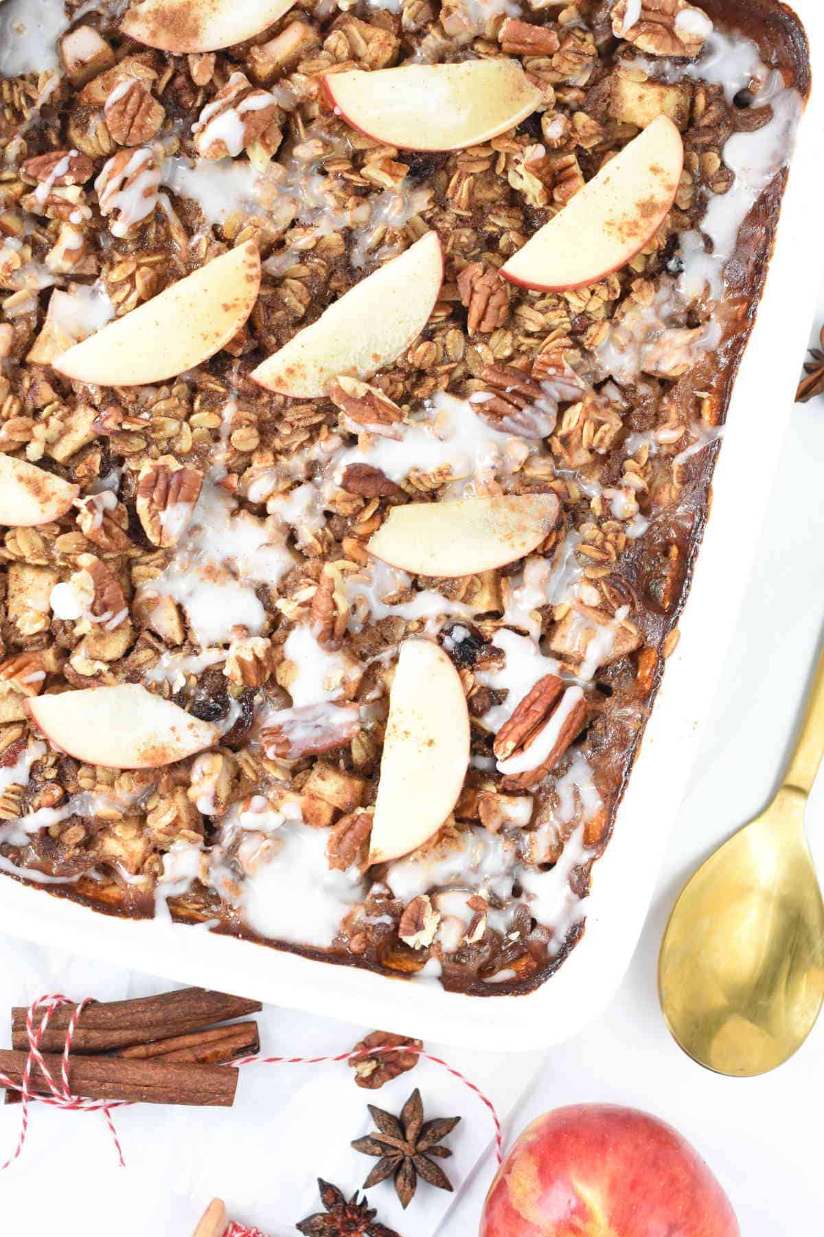 Healthy Vegan & Gluten-Free Apple Baked Oatmeal Recipe